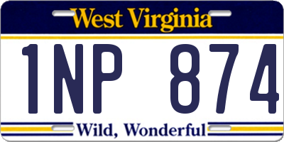 WV license plate 1NP874