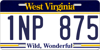WV license plate 1NP875
