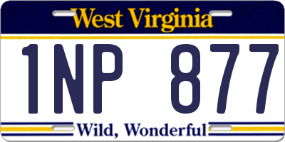 WV license plate 1NP877