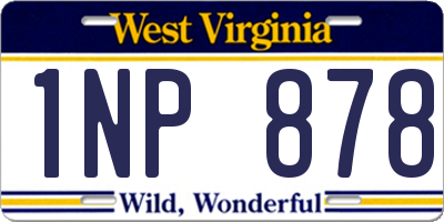 WV license plate 1NP878