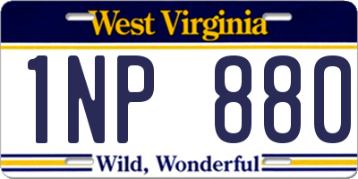 WV license plate 1NP880