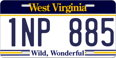 WV license plate 1NP885