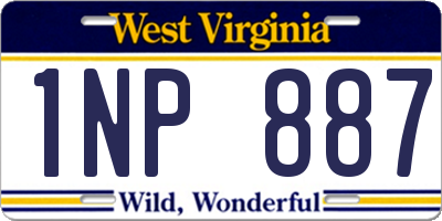 WV license plate 1NP887