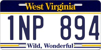 WV license plate 1NP894