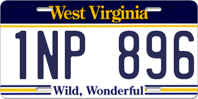 WV license plate 1NP896