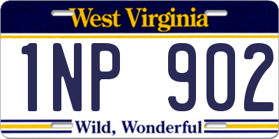 WV license plate 1NP902