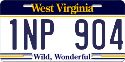 WV license plate 1NP904
