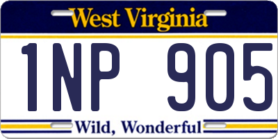 WV license plate 1NP905