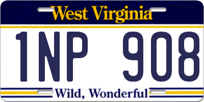 WV license plate 1NP908