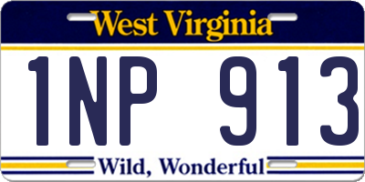 WV license plate 1NP913