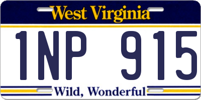 WV license plate 1NP915