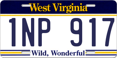 WV license plate 1NP917