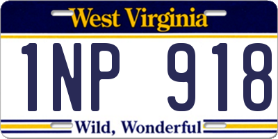 WV license plate 1NP918