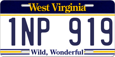 WV license plate 1NP919