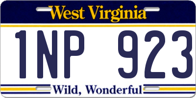 WV license plate 1NP923