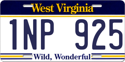 WV license plate 1NP925