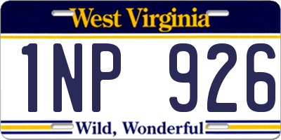 WV license plate 1NP926
