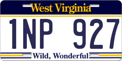 WV license plate 1NP927