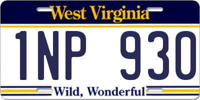 WV license plate 1NP930