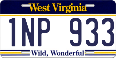 WV license plate 1NP933