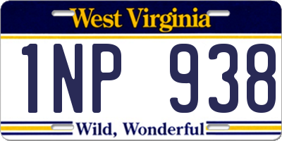 WV license plate 1NP938
