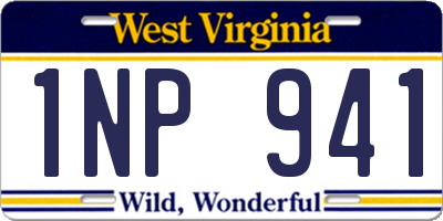 WV license plate 1NP941