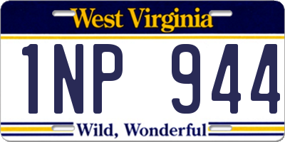 WV license plate 1NP944
