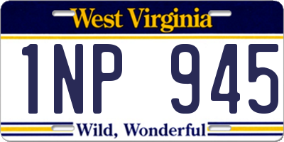 WV license plate 1NP945