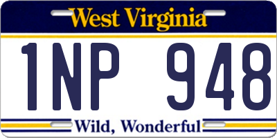 WV license plate 1NP948