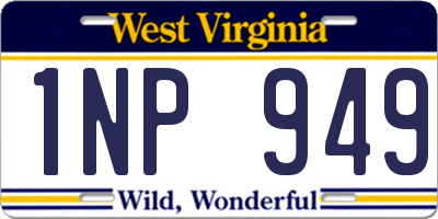 WV license plate 1NP949