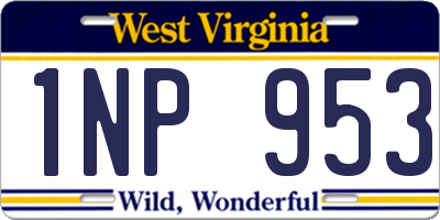 WV license plate 1NP953