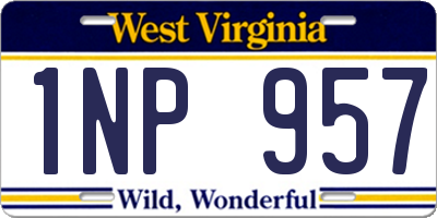 WV license plate 1NP957
