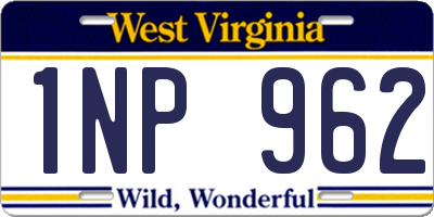 WV license plate 1NP962