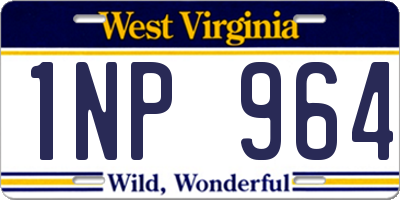 WV license plate 1NP964