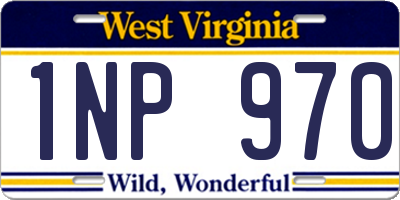WV license plate 1NP970