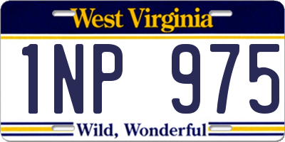 WV license plate 1NP975