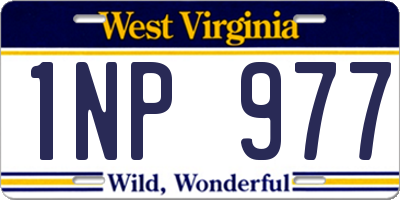 WV license plate 1NP977