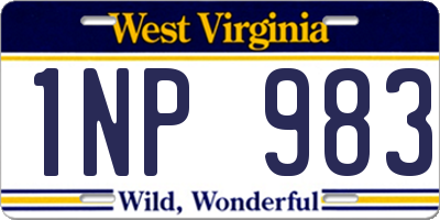 WV license plate 1NP983