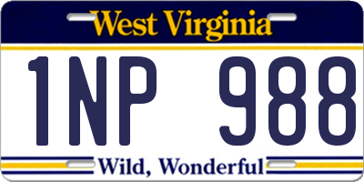 WV license plate 1NP988