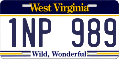 WV license plate 1NP989