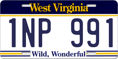 WV license plate 1NP991