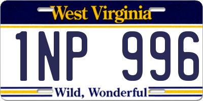 WV license plate 1NP996