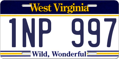 WV license plate 1NP997