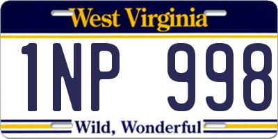 WV license plate 1NP998