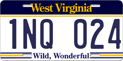 WV license plate 1NQ024