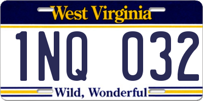 WV license plate 1NQ032