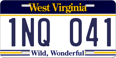 WV license plate 1NQ041