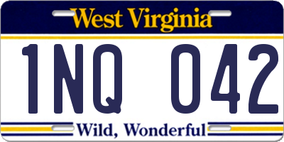 WV license plate 1NQ042