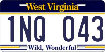 WV license plate 1NQ043