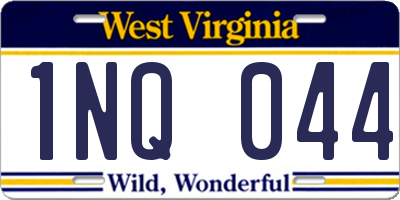 WV license plate 1NQ044